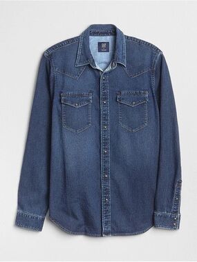 GAP Denim Slim-Fit Shirt Jacket in Indigo